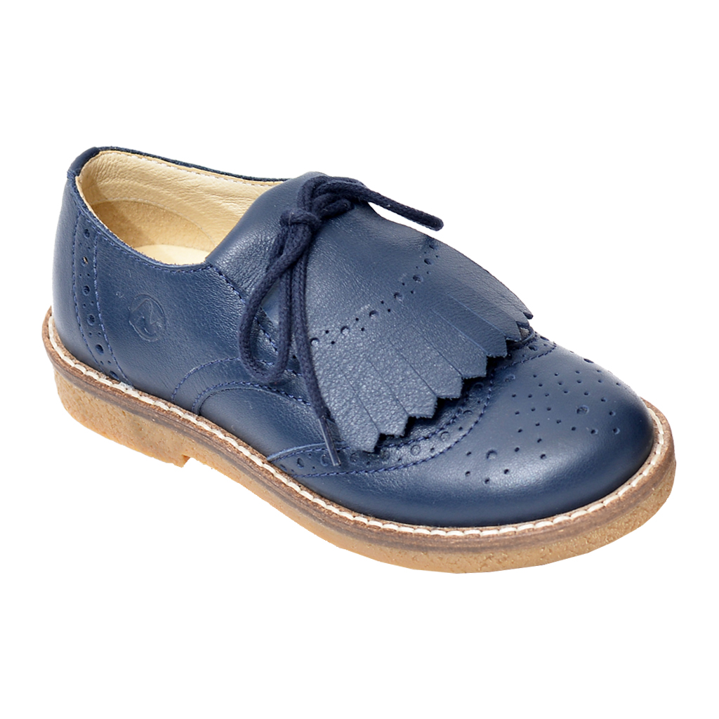 blue leather brogues