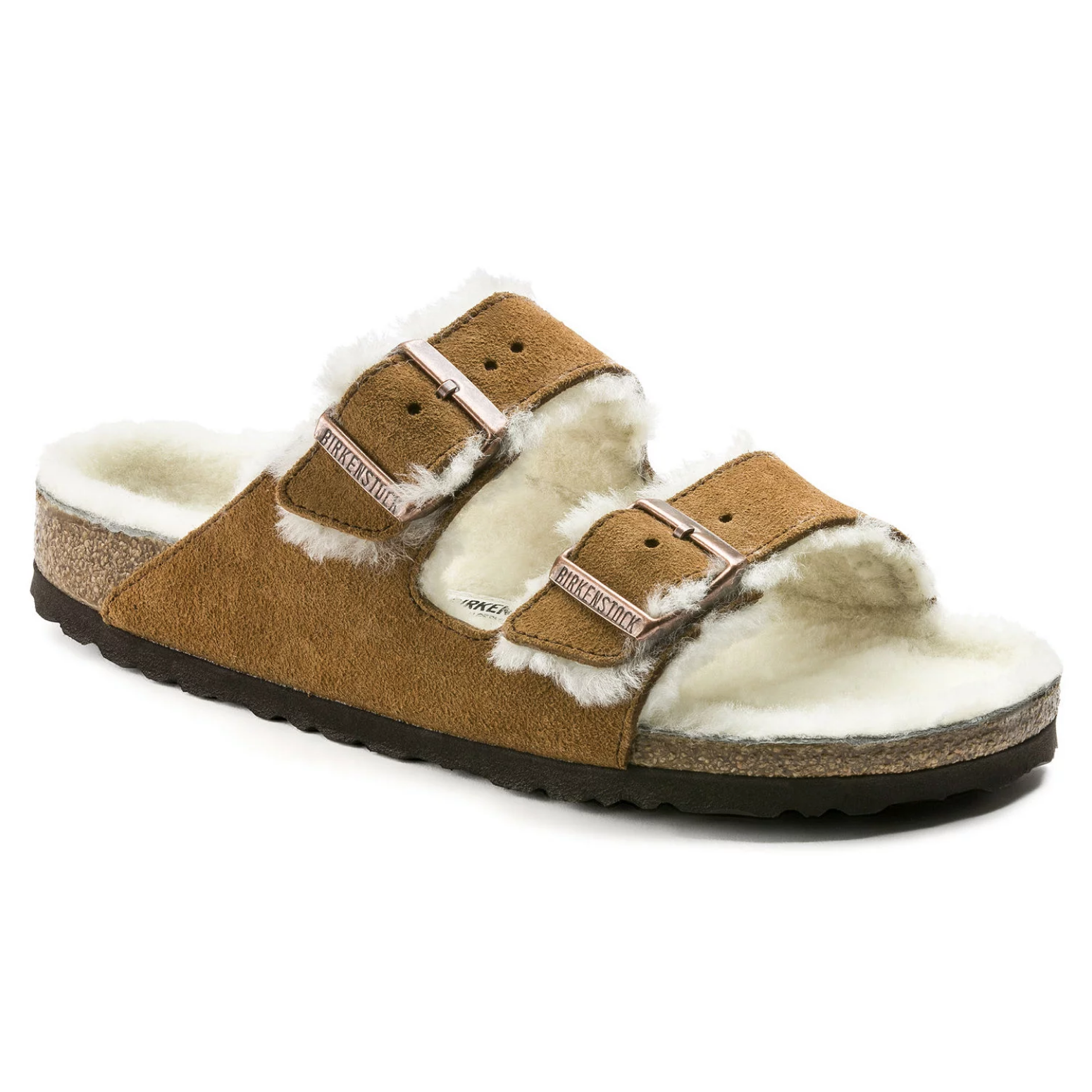 birkenstock arizona black shearling